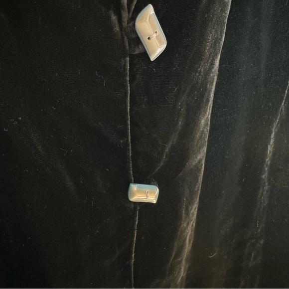 J. Jill Lightweight Vintage Velvet Jacket Black Collared Pockets Size 16 - Picture 4 of 5